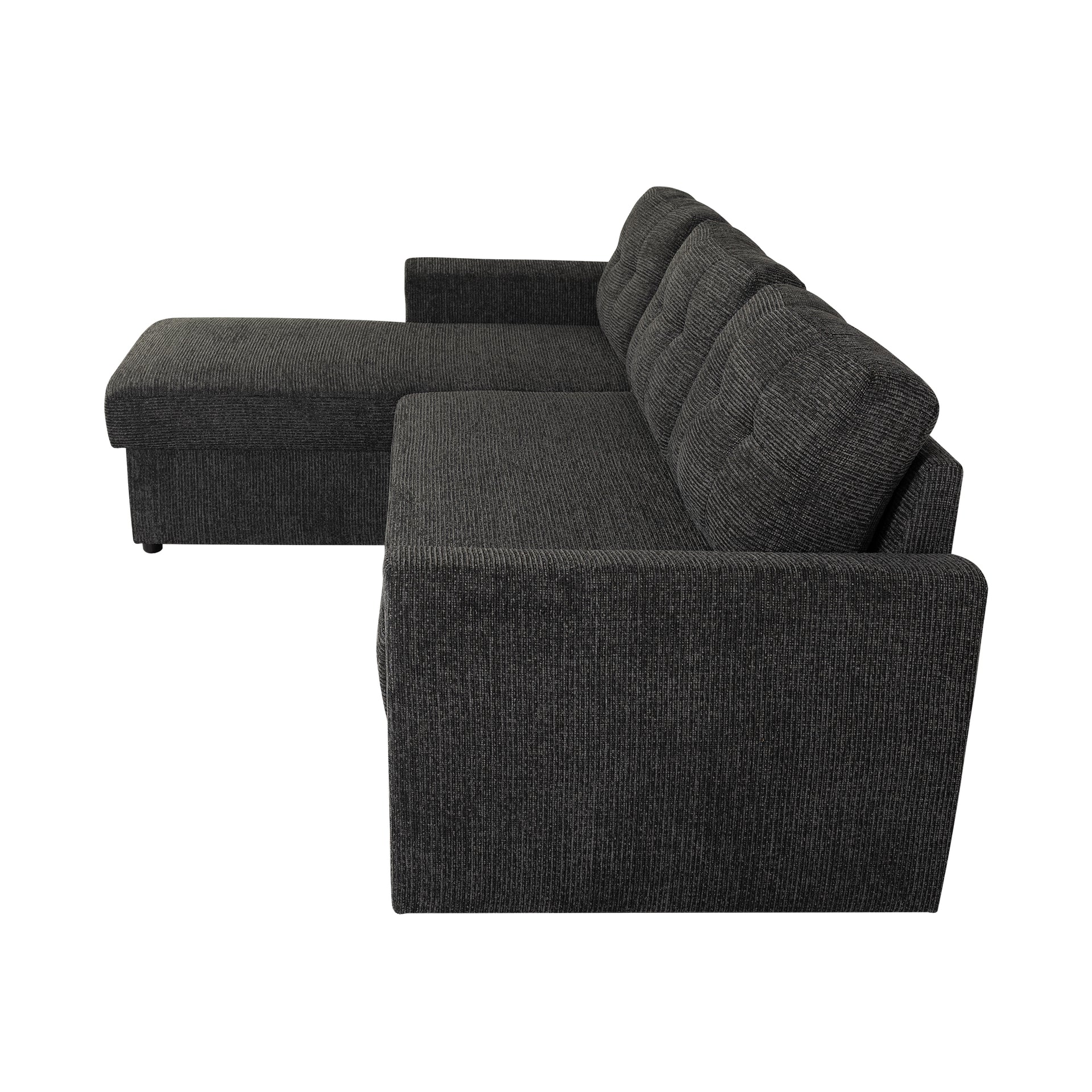 Nola 3 Seater Sofa bed with Storage, Carbon Black