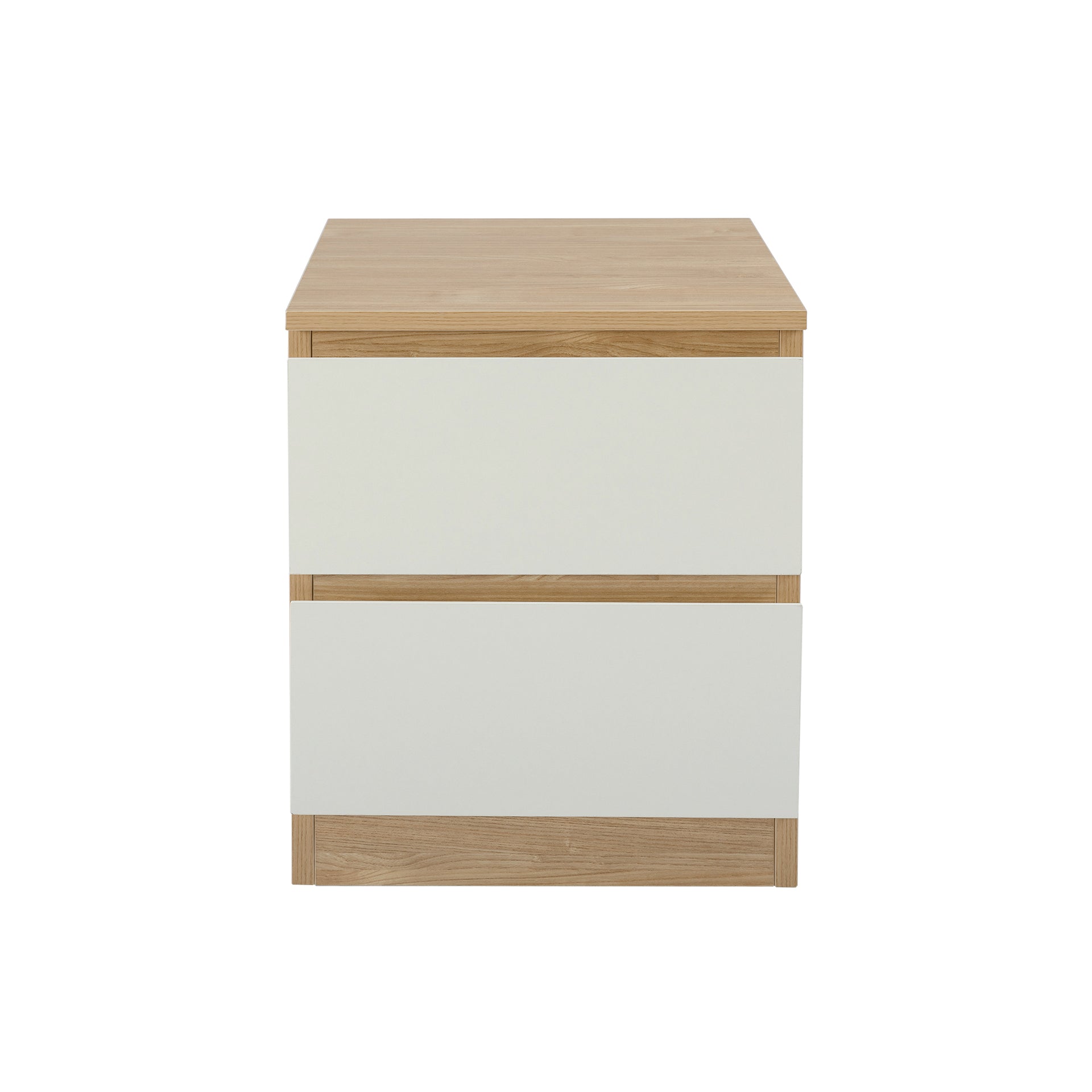 Sotta Bedside Table, Oak and White
