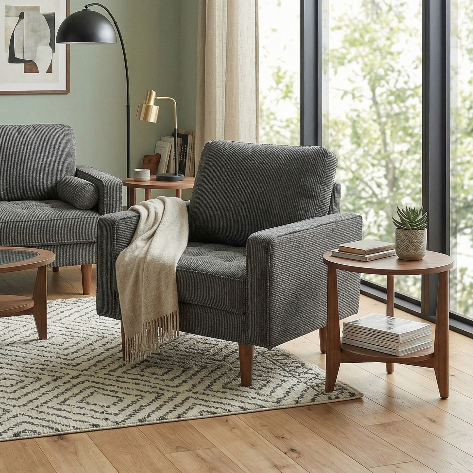 Uta One Seater Sofa, Carbon Black