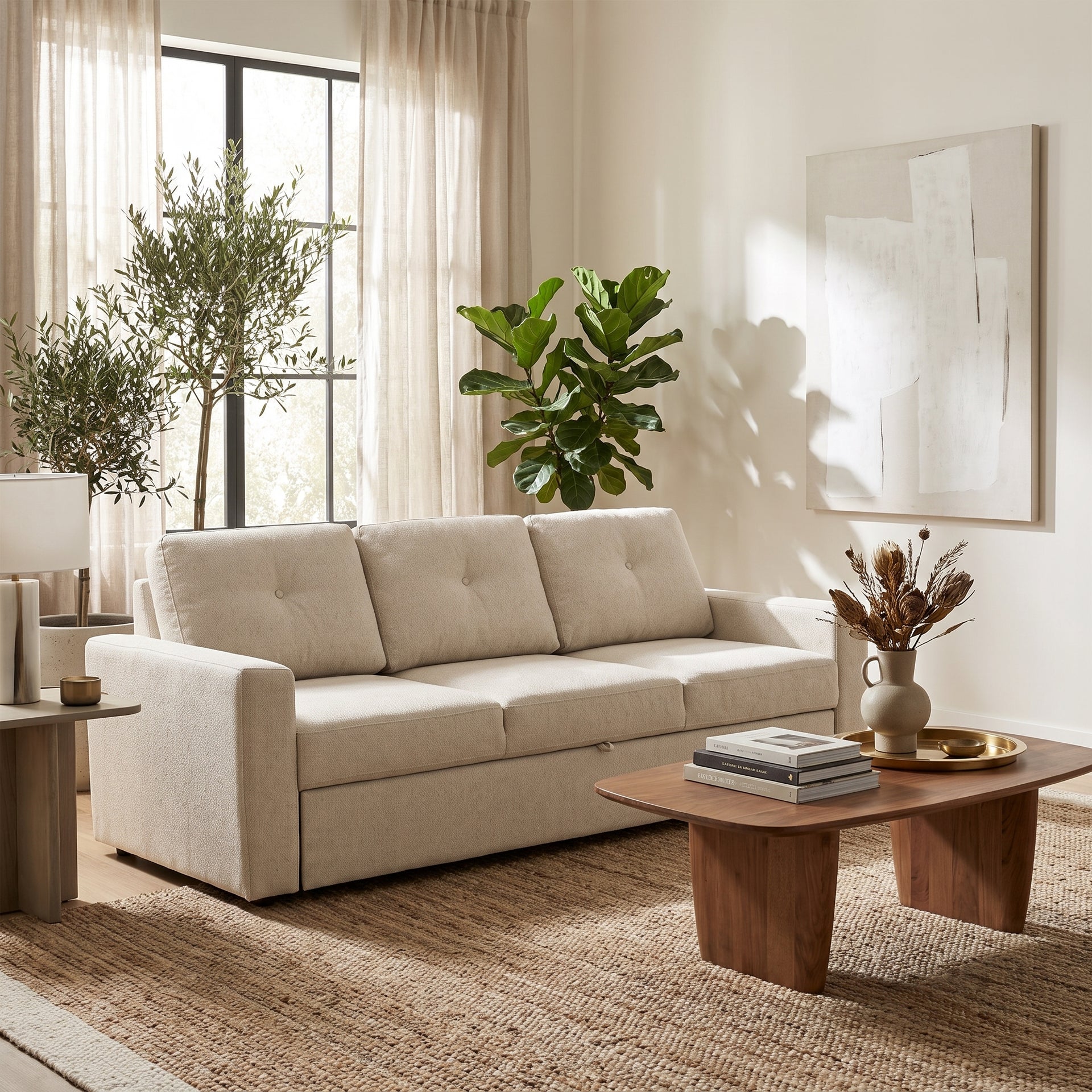 Nola 3-Seater Sofa Bed, Beige